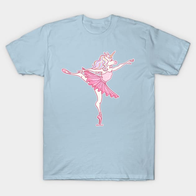 Ballerina Unicorn T-Shirt by Jan Grackle